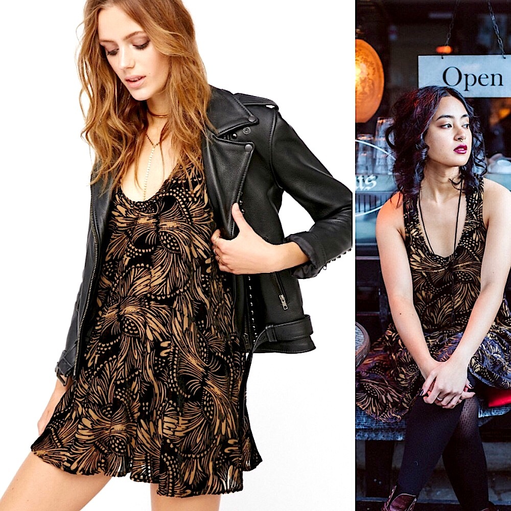 {Free People} Ellie Velvet Burnout Mini Dress— XS